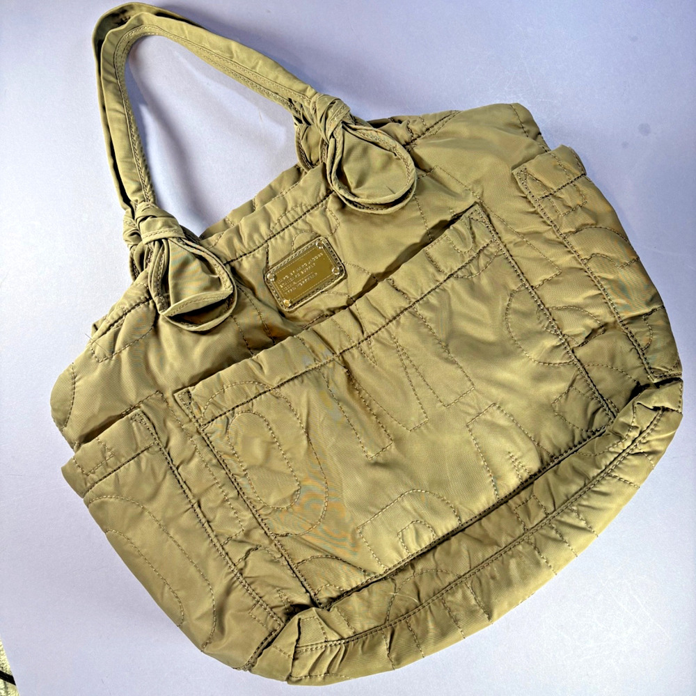 Marc Jacobs Work Gym Laptop Bag Padded Brown Large 13” Quilted Travel Tote Safe